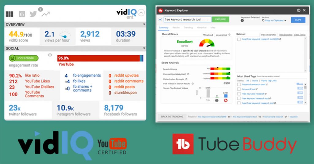 Hai công cụ TubeBuddy và VidIQ giúp kênh Youtube phát triển siêu tốc